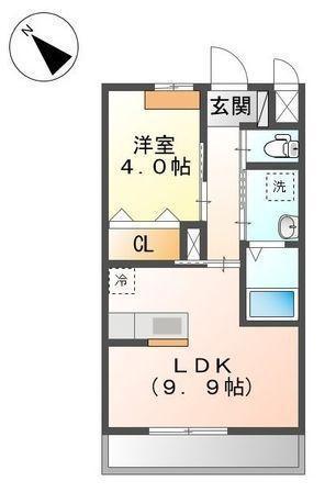 アフロディーテ(1LDK/2階)の間取り写真