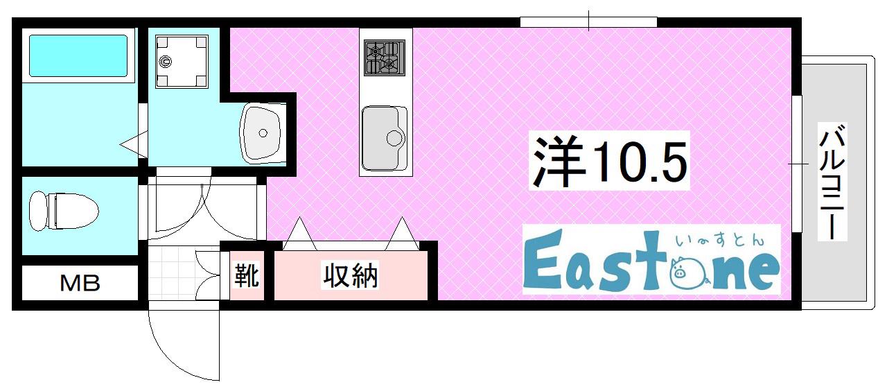 UP WELL BASE(ワンルーム/2階)の間取り写真