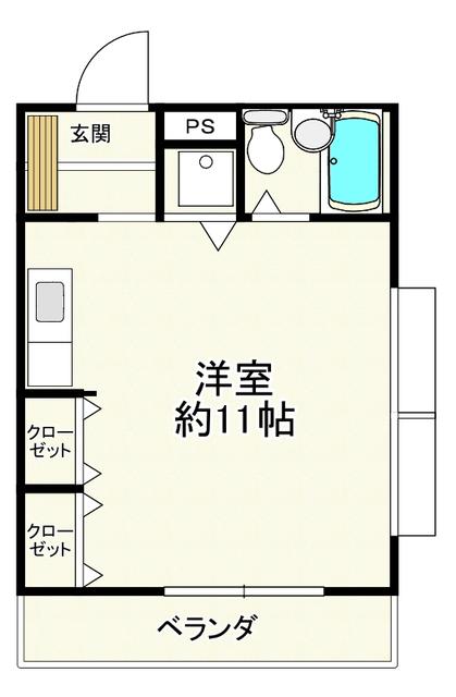 メゾンド青葉台(ワンルーム/4階)の間取り写真