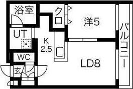 S-RESIDENCE桑園(1LDK/2階)の間取り写真