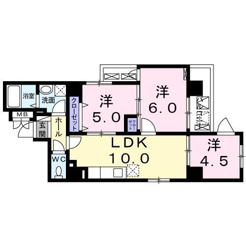 L PLAGE(3LDK/1階)の間取り写真