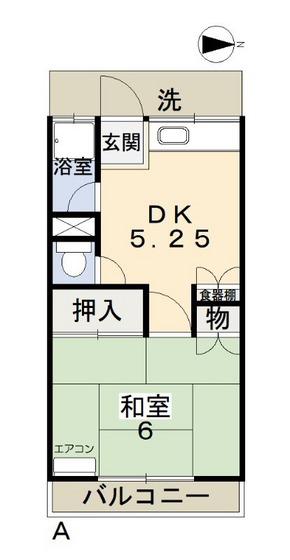 コーポチェリー(1DK/1階)の間取り写真