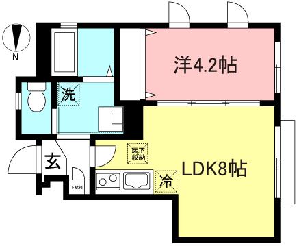 フィオレンツァ桜上水(1LDK/1階)の間取り写真
