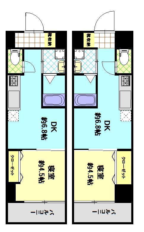 リデアル別府(1DK/7階)の間取り写真