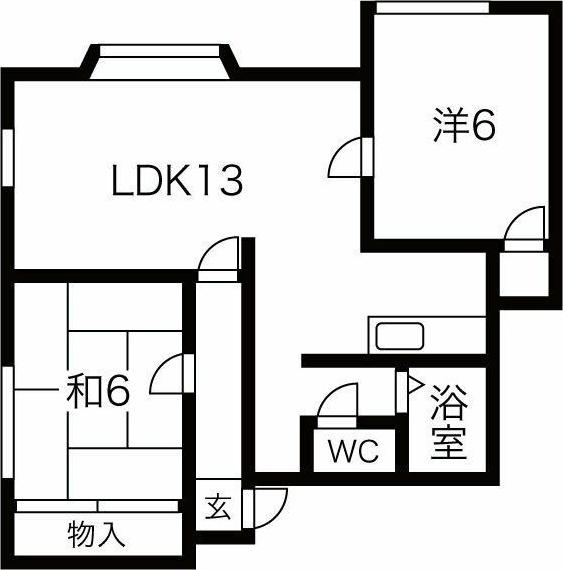 マクセル66/100(2LDK/3階)の間取り写真