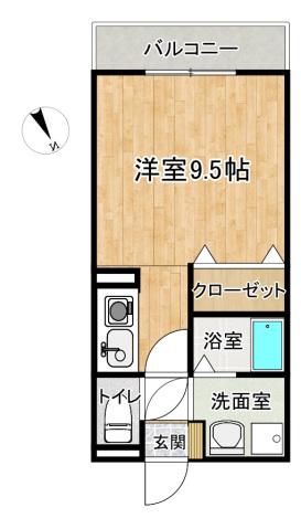 サンヴェルデ白岳(ワンルーム/3階)の間取り写真