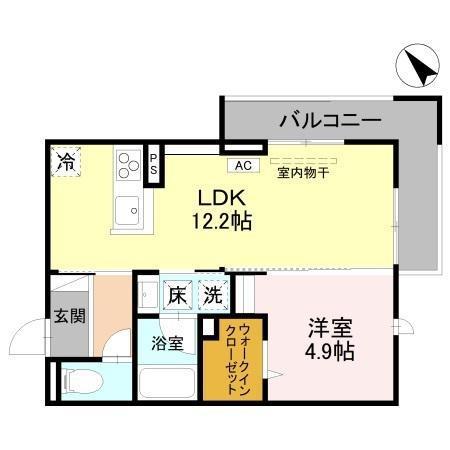 D-TORISIA(1LDK/1階)の間取り写真