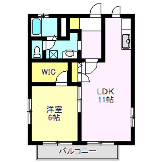 エクレール(1LDK/2階)の間取り写真
