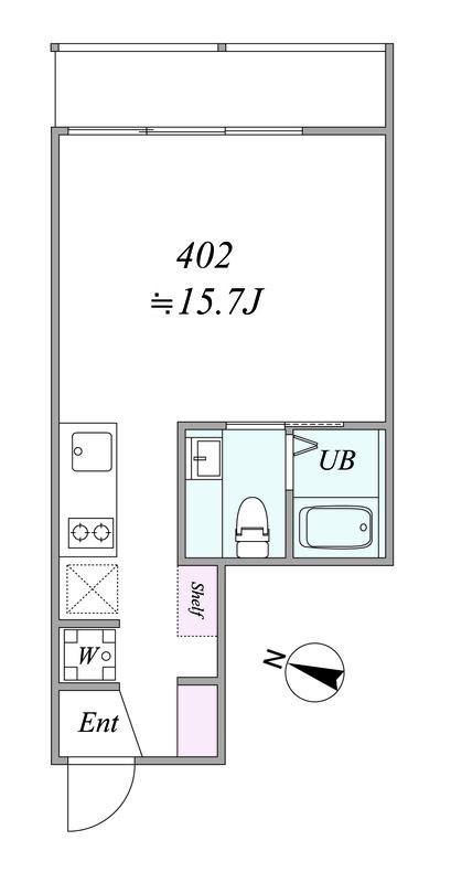 THE TRIAS MAGOME(1K/4階)の間取り写真