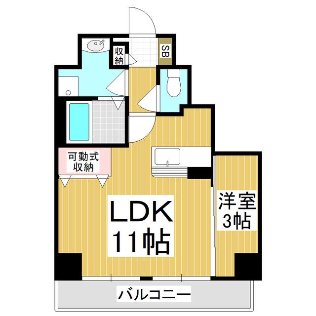 ラ・リジエール大門(1LDK/6階)の間取り写真