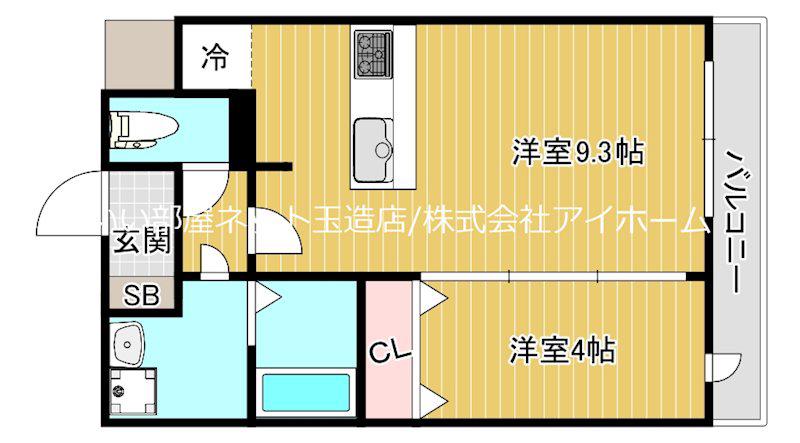 フォーゼ東小橋(1LDK/2階)の間取り写真