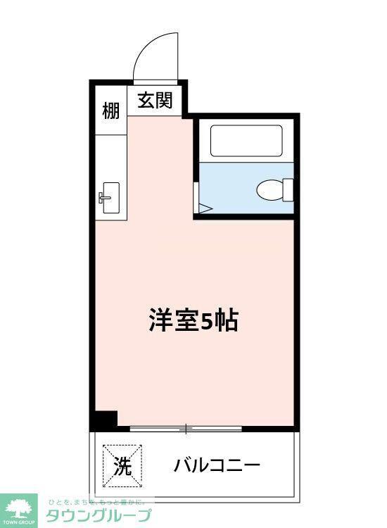 シャトー弥生(ワンルーム/2階)の間取り写真