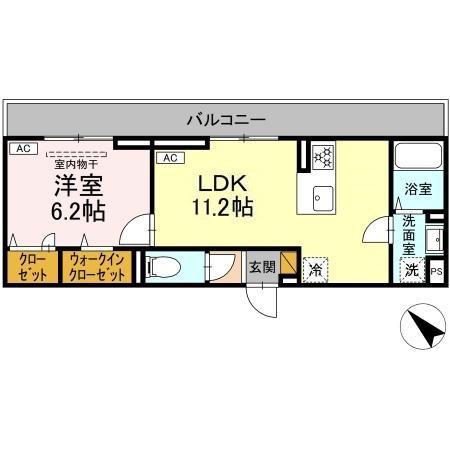D-SOLACE新千葉3丁目(1LDK/2階)の間取り写真