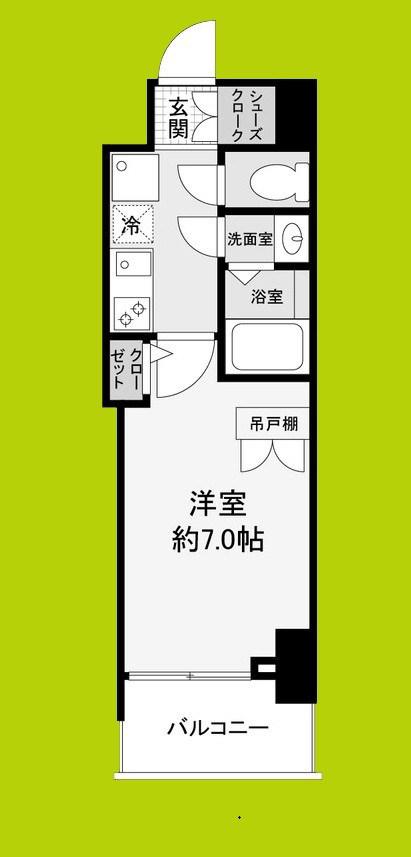 セレニテ谷町四丁目アリエ(1K/14階)の間取り写真