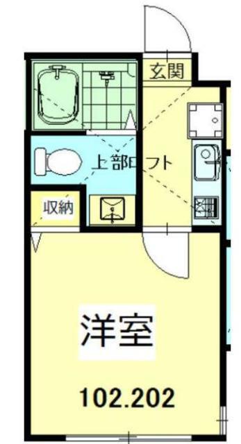 ラ・シャンス古淵(1K/2階)の間取り写真
