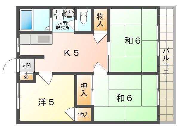 高橋ハイツ(3K/1階)の間取り写真