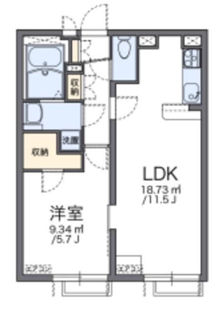 レオパレスエイムフル北千住(1LDK/3階)の間取り写真