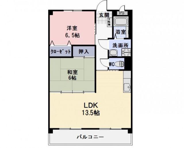 GRAND CHARIOT吉田(2LDK/3階)の間取り写真