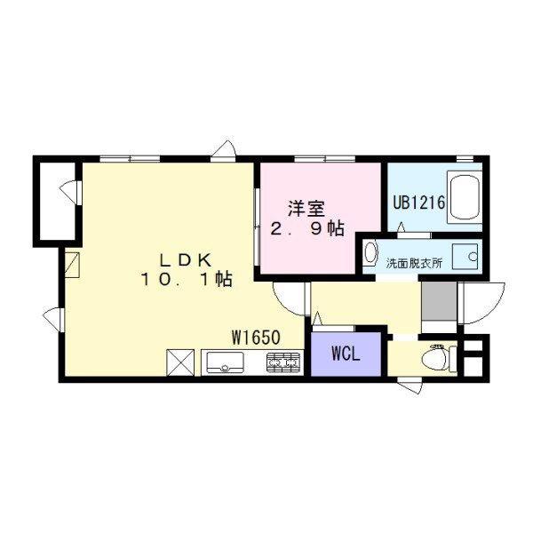 金山BASE(1LDK/2階)の間取り写真