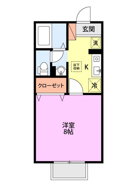 グリーンスクエア(1K/1階)の間取り写真
