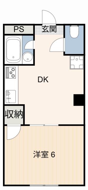 スカイハイツ(1DK/1階)の間取り写真