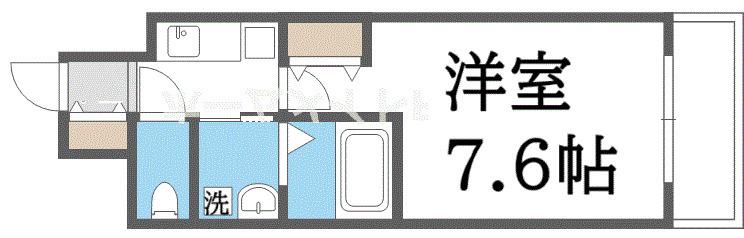 ジュネーゼグラン福島EBIE(1K/3階)の間取り写真