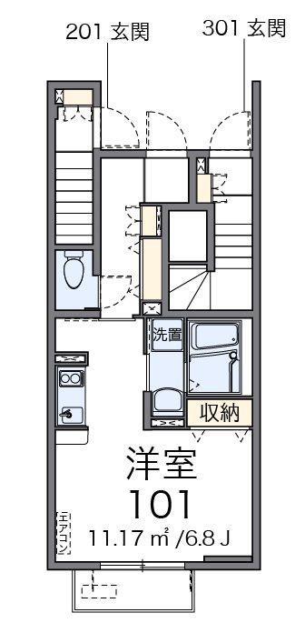 DREAM(ワンルーム/1階)の間取り写真