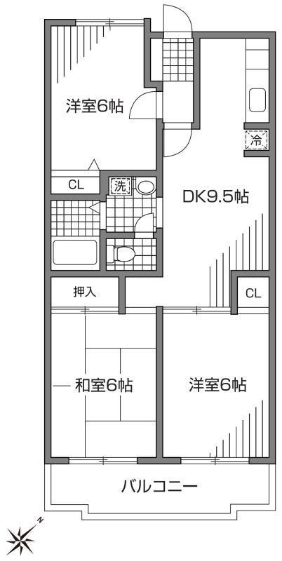 ウィンダム宮前(3LDK/5階)の間取り写真