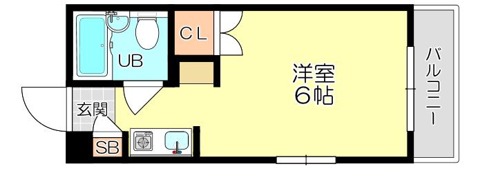 名神ハイツ(ワンルーム/3階)の間取り写真