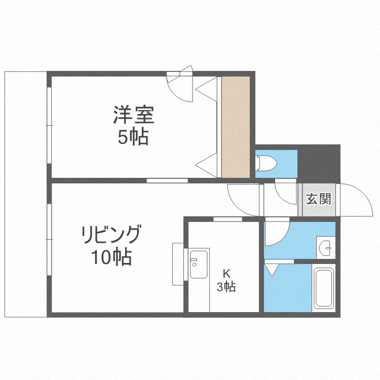 PICOT N26(1LDK/3階)の間取り写真