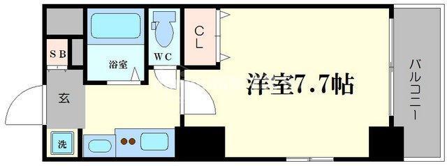 URBAN FLATS難波東(1K/3階)の間取り写真