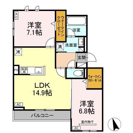 FORESIA(2LDK/2階)の間取り写真