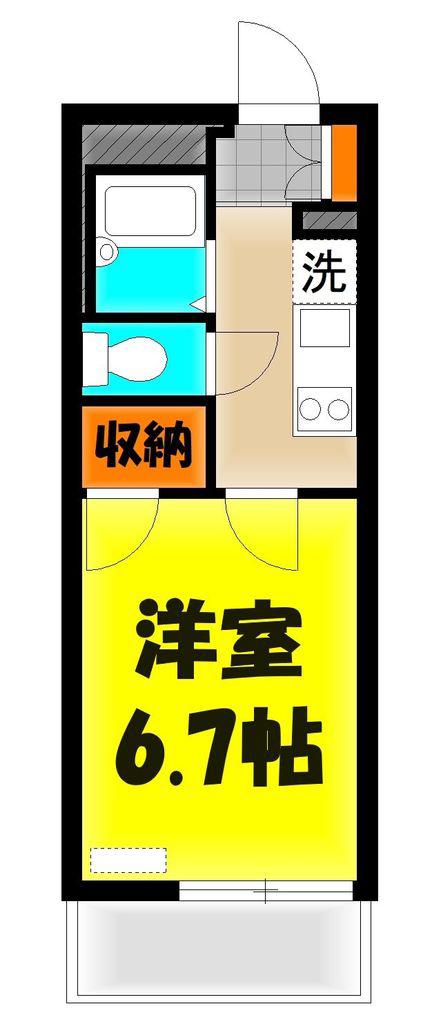 WAKANA(1K/2階)の間取り写真