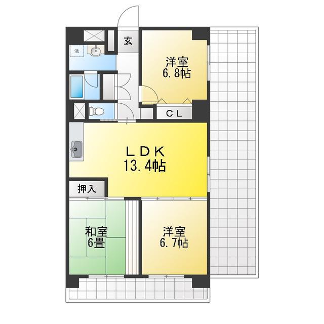コープ野村亀戸 西棟(3LDK/5階)の間取り写真