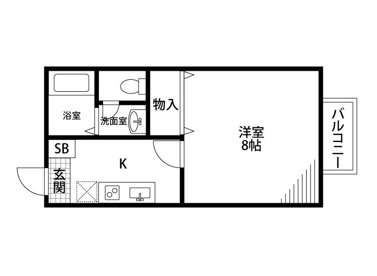 マスエハウス(1K/2階)の間取り写真