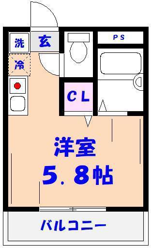 AKマンションII(ワンルーム/3階)の間取り写真