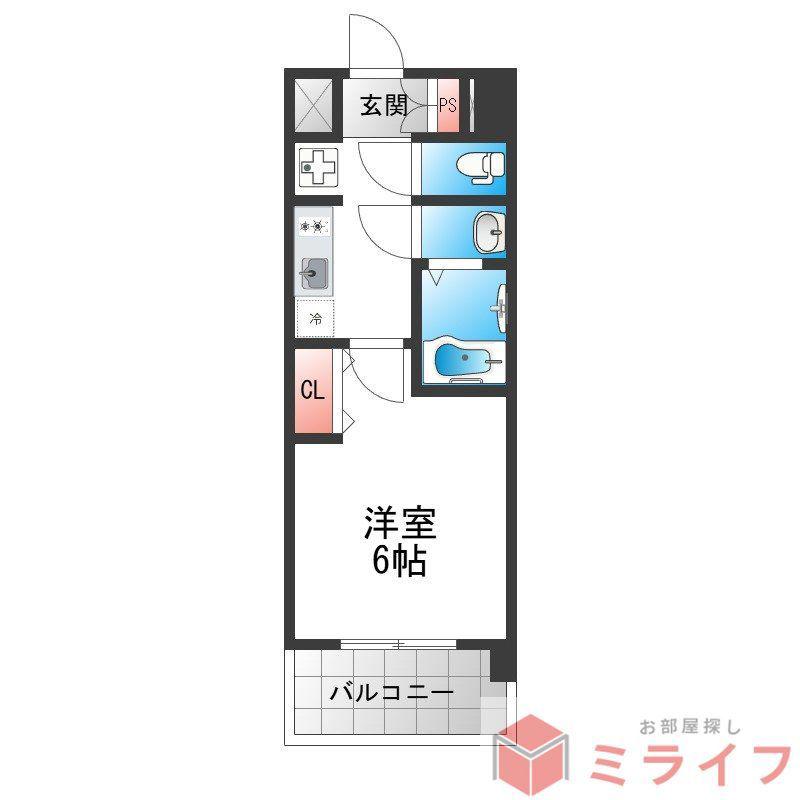 アドバンス大阪クラージュ(1K/4階)の間取り写真