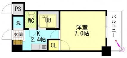 フォルム牛田新町(1K/5階)の間取り写真