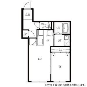 デュオレッド豊平(1LDK/1階)の間取り写真