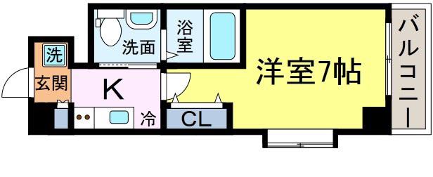 ＪＲ総武線快速 新小岩駅 徒歩20分 5階建 築8年(1K/2階)の間取り写真