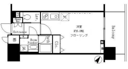 サンクレール荒川ブランガーデン(ワンルーム/11階)の間取り写真