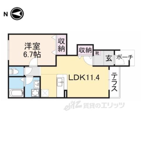 グランベル1(1LDK/1階)の間取り写真