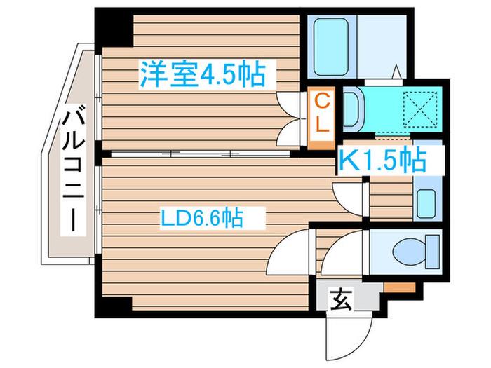 クオーレ円山公園(1LDK/8階)の間取り写真