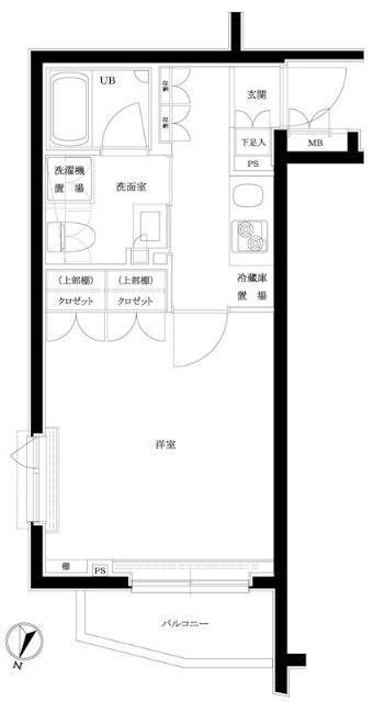 ルーブル品川西小山(1K/3階)の間取り写真