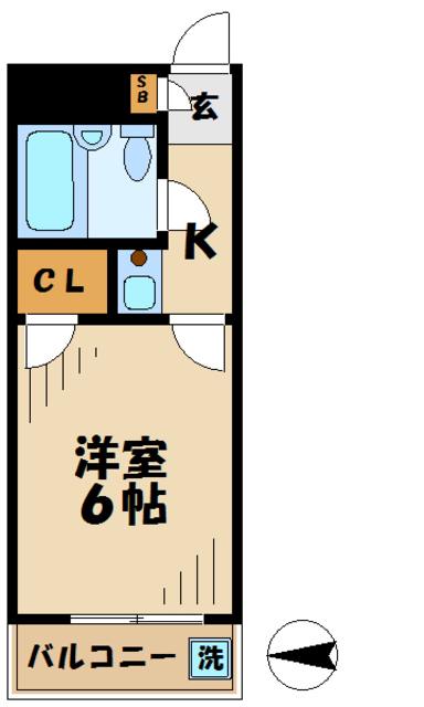TISマンション堀之内(1K/5階)の間取り写真