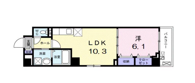 メゾン大淀(1LDK/5階)の間取り写真