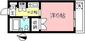 エステ稲田堤(1K/2階)の間取り写真