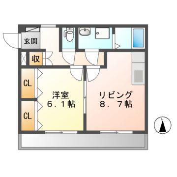 サンコーポ舟岡(1LDK/1階)の間取り写真