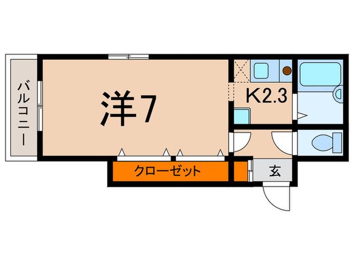 コーポフレンドII(1K/1階)の間取り写真