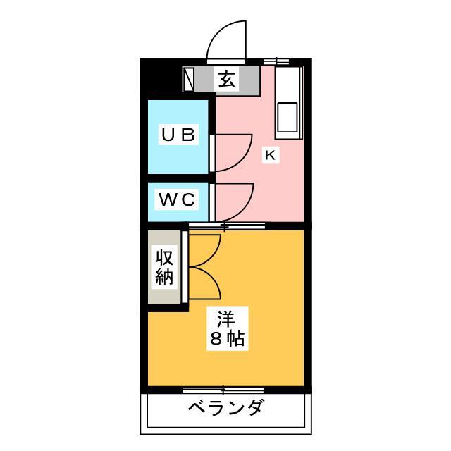 マンションヒカリI(1DK/1階)の間取り写真